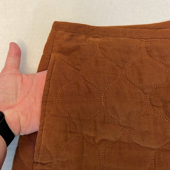 MADEWELL BROWN QUILTED COTTON  MINI SKIRT 10 - Picture 10 of 16